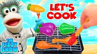 Fizzy & Phoebe's Pretend Cooking Yummy Lunch On Summer BBQ Grill |The Fizzy Show Videos