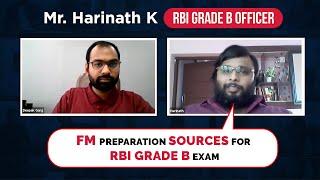 RBI Grade B Topper Interview | FM Preparation RBI | Strategy and Sources for Finance and Management