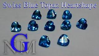 Swiss Blue Topaz Heartshape, 10 pcs.