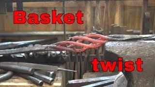 Forge welded basket twist - basic blacksmithing welded twists part 1