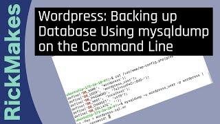 Wordpress: Backing up Database Using mysqldump on the Command Line