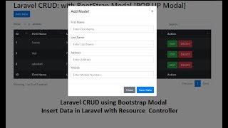 Laravel CRUD: Bootstrap Modal: Insert Data into Database (POP UP Modal)