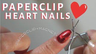 HOW-TO Paperclip Heart Trend with Magnetic Nail Polish | DIY Newest VIRAL Nail Trend Tutorial