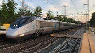 Amtrak HD 60fps: Acela Express Nathan AirChime Hybrid K5LA Blaring Through Princeton w/ Doppler