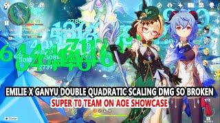 Emilie x Ganyu Double Quadratic Scaling DMG so Broken - Super T0 Team on AOE Showcase