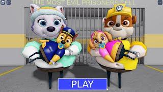 PAW PATROL! EVEREST WITH BABY CHASE! PRISON RUN BARRY! #Roblox #obby