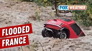 Raging Floods Send Mini Cooper Tumbling Downstream In France