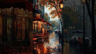 "Cozy Paris Café in the Rain  | Fall City Walk Vibes"