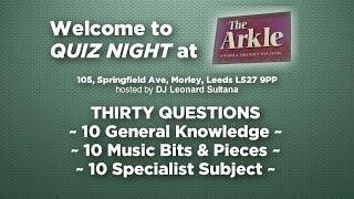 Quiz Night at The Arkle with DJ Leonard Sultana (29th August 2015)