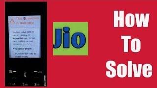 How To Fixed Problem In Jio Phone | This Connection Is Untrusted | Jio Phone | Solve it 100%||