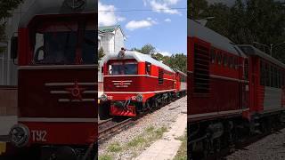 ДЖД! Тепловоз ТУ2 152 стоит на ст. Солнечная #train #поезд #ростов