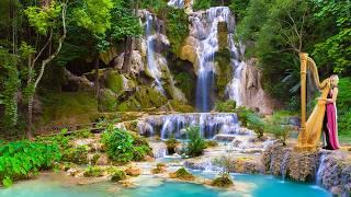 Heavenly Relaxing Music  Soothing Background Music  Beautiful Harp Instrumentals  Waterfalls