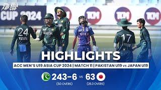 Pakistan U19 vs Japan U19 | ACC Men's U19 Asia Cup | Match 11