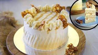 Soft and Moist Eggless Butterscotch Cake from scratch - Indian style