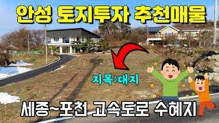 안성 보개면 토지 추천 매물 - 세종포천 고속도로 수혜지로 지목이 대지라서 투자, 매매 수월, 중장기 투자 추천매물입니다.