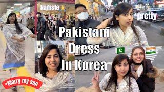  KOREAN REACTION TO PAKISTANI DRESS | Pakistani Girl In Korea