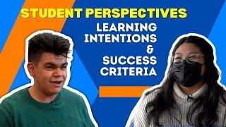 Learning Intentions & Success Criteria - Students' Perspectives