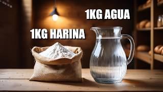 Hice un pan con 1KG de Agua y 1KG de Harina | Masa 100% Hidratación