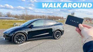 Tesla Model Y Long Range Walk Around Interior & Exterior!! (2022 Model)