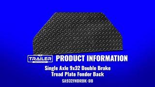 Single Axle 9x32 Double Broke Fender Back | SKU: SA932FNDRBK-DB | The Trailer Parts Outlet