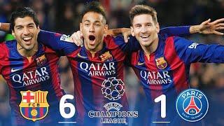 Barcelona 6-1 Paris Germain UCL 2017 Extended Highlights Goals #messi #naymar Mad match 