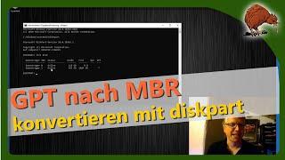 GPT nach MBR konvertieren mit diskpart