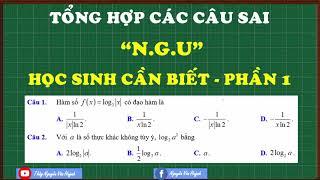 Những câu hỏi dễ bị sai-"sai ngu" khi thi trắc nghiệm môn toán 12 (phần 1)|Thầy Nguyễn Văn Huỳnh