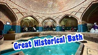 [4k] Walking Iran Cities - Hammam Qajar (bathhouse) -Qazvin - حمام قجر قزوین- walk with rooha