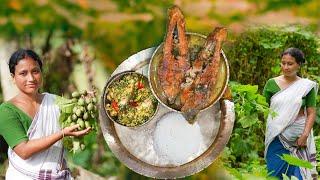 hog plum with fish । অমৰা টেঙা লগত ৰূপচান্দা মাছৰ জুতি। চান্দা মাছ ৰঙালাউ আগৰ ভাপত দিয়া।