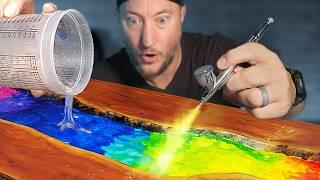 Making My 1st  River Table But With Fake Wood and Crayons