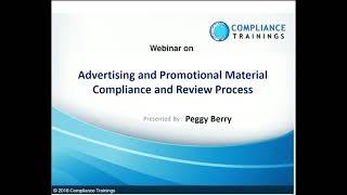 Advertising and Promotional Material Compliance and Review Process