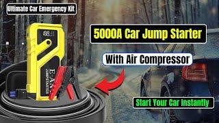 5000A Car Jump Starter with Air Compressor | The Ultimate Car Emergency Kit |