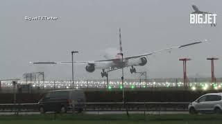 American Airlines plane makes wild landing at London Heathrow Airport