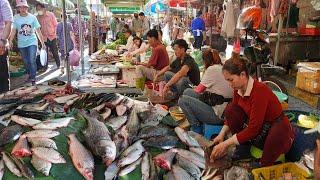 Boeng Trabek Plaza Food Market - Daily Lifestyle & Activities Of Khmer People Buying Some Food