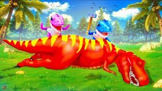 2 Crazy Dinos vs Angry T-Rex! Will They Survive the Funniest Jurassic Prank?