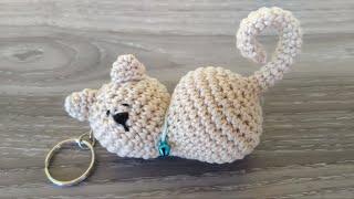 Portachiavi Gatto Uncinetto  Keychain Cat Crochet Amigurumi - Llavero Gatito Crochet Tutorial