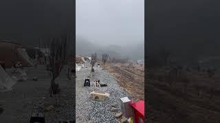 충주호의 물안개가 반겨주는 캠핑장의 아침. Morning at the camping site welcomed by the water fog of Chungju Lake