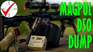 Magpul D50 .308 Drum Fifty Round Mag Dump