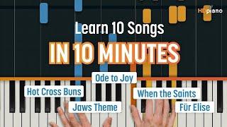 Learn the 10 EASIEST Piano Songs in 10 MINUTES 