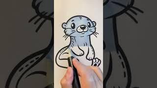  ASMR Coloring Otter with Markers  | Relaxing Forest Friends Book 