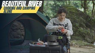 solo camping | Cooking while enjoying the beautiful nature | ASMR | silent Vlog