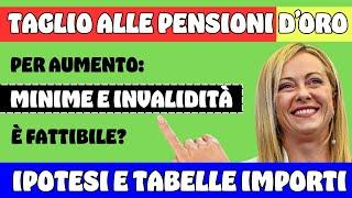 ️ PENSIONI D'ORO  È POSSIBILE TAGLIARLE PER AUMENTARE MINIME E INVALIDITÀ