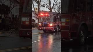 North Hudson Regional Fire Department Operating On Scene Of A House Fire In North Bergen, New Jersey