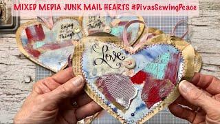 *CREATIVE IDEA* HOW to MAKE MIXED MEDIA HEARTS FROM JUNK MAIL & OLD NEWSPAPER