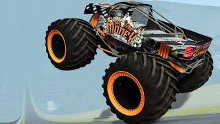 Blown Money Reptoid and Grave Digger Monster Jam Epic High Speed Jumps | BeamNG.Drive