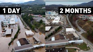 Asheville's Riverside Drive 2 months after Helene