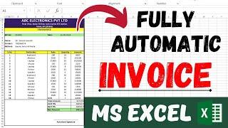 Fully Automatic Invoice in MS Excel | How to Create Invoice/ Bill in Excel | Computer Tech Academy