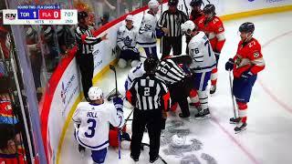 Radko Gudas lays a huge hit on David Kampf and Leafs players doesn’t do anything