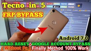 Tecno in5 frp bypass (Android 7.0) Tecno in5 (CAMON) Google Account/Frp Bypass 2024 (Without Pc)