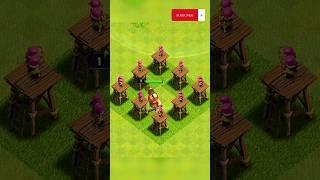 LEVEL 1 ALL HEROES vs LEVEL 1 ARCHER TOWER  DEFENSE FORMATION | Home Village | #clashofclans #shorts